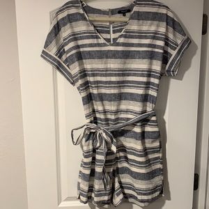 Linen blend striped madewell romper